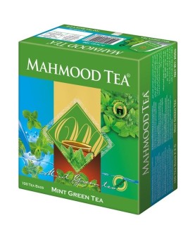 MAHMOOD Tea Mint Green bags (100x2gr) x18 st  شاي محمود اخضر بالنعنع 100ظرف