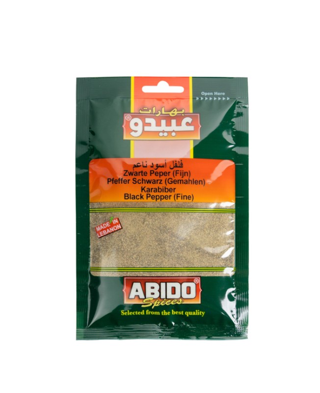 Abido, Black Pepper (Fine), Lebanon, 10x50g